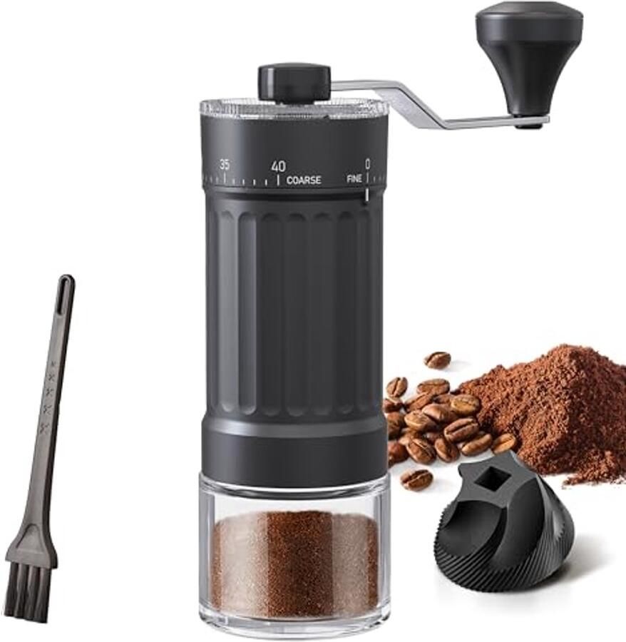 Handmatige Koffiemolen RVS Conische Maalschijven 20g Capaciteit Instelbare Instelling Hoogtemprecision Dubbele Lager