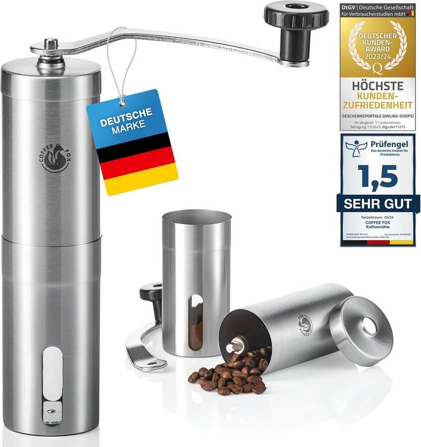 Handmatige Koffiemolen RVS Keramische Maalschijven Instelbaar voor Espresso tot French Press