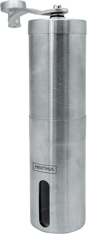 Handmatige Koffiemolen RVS met Keramische Maalschijven Verstelbaar en Compact voor Thuis Reizen en Camping