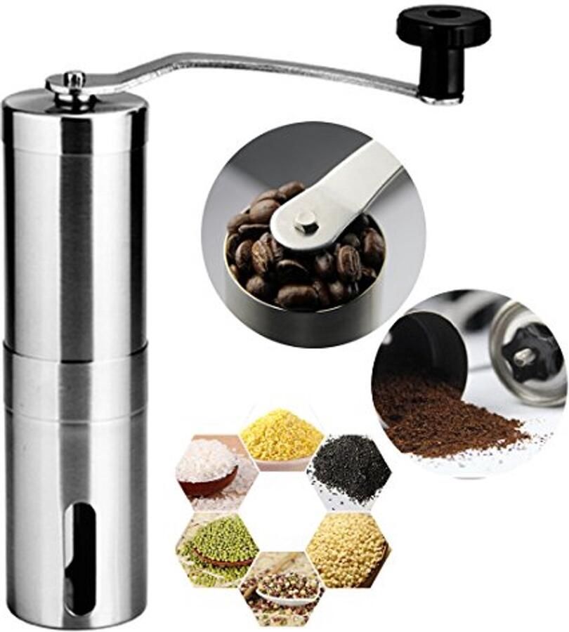 Handmatige Koffiemolen van Roestvrij Staal Conische Burr Molen voor Precisie Brouwen