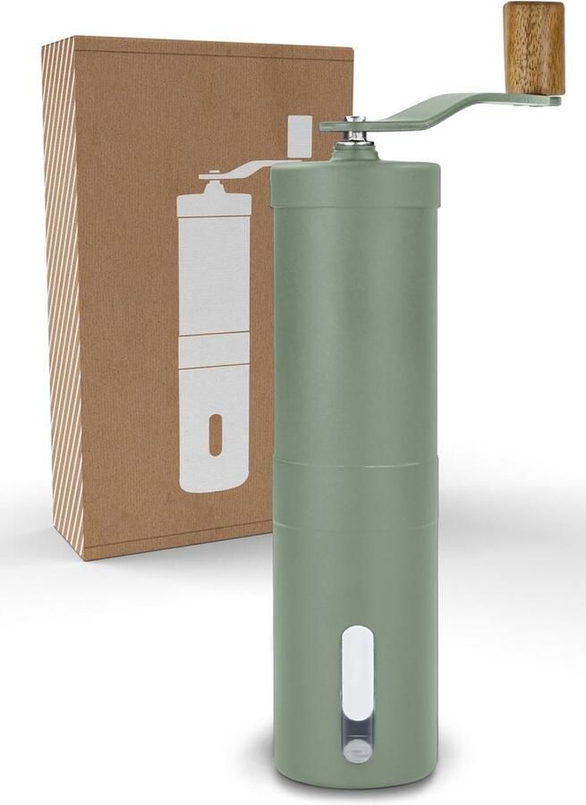 Handmatige Koffiemolen van Roestvrij Staal en Aluminium Perfect voor Espressokoffie Keramisch Maalwerk Duurzaam en Elegante Design