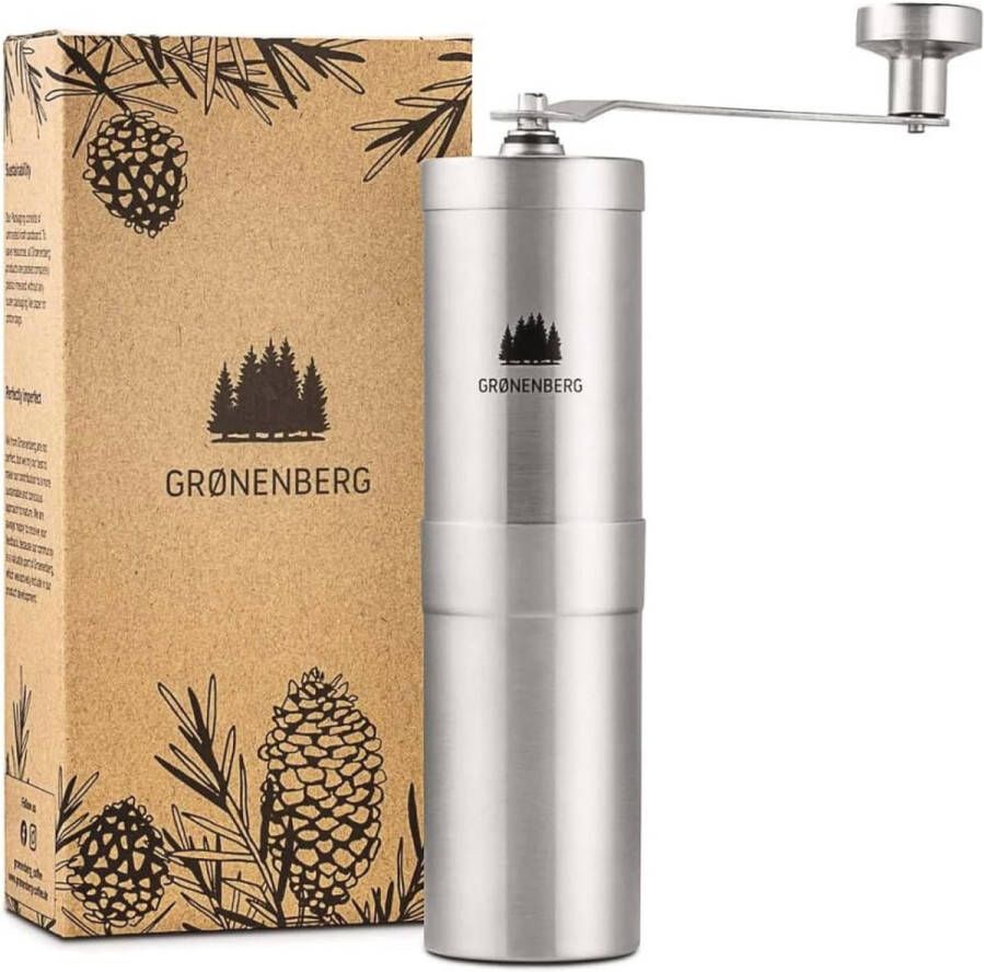 Handkoffiemolen van roestvrij staal met keramische maalwerk en traploze maalgraad instelling Travel Coffee Grinder manual Espresso koffiemolen hand