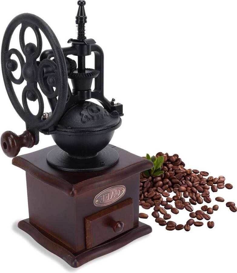 Handmatige Koffiemolen Vintage Bonenmolen Handmolen Koffiebonenmolen Hout Handmolen Met Lade voor Thuiskantoor Cafe