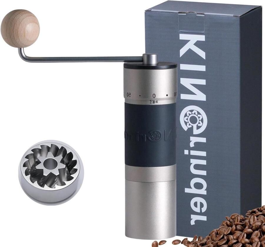 Handmatige Koffiemolen Zilver Verse Koffie Zetten Nauwkeurige Maalinstelling 25-30g Capaciteit Zilver