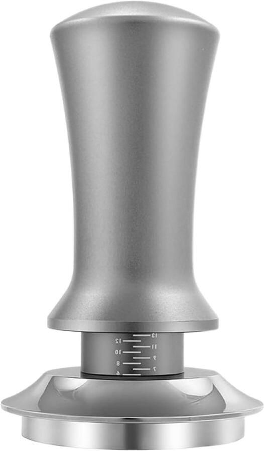 Handmatige Koffiepers Koffie Tamper Espresso Bereiden Verstelbare Diepte 53 mm Zilvergrijs