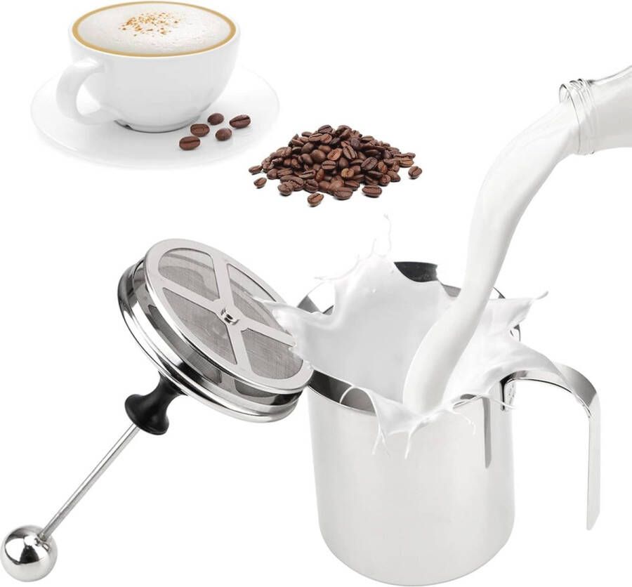Handmatige melkopschuimer 800 ml voor koffie en cappuccino