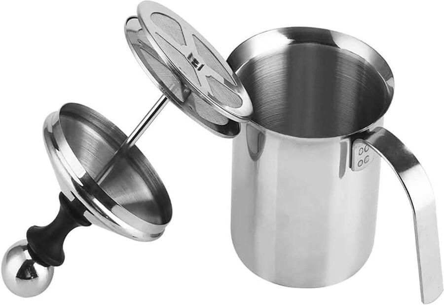 Handmatige melkopschuimer roestvrij staal voor cappuccino en latte 400 ml
