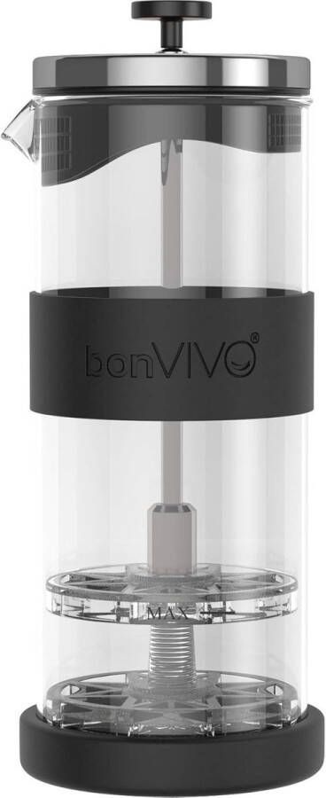 Handmatige melkopschuimer van roestvrij staal en glas 400 ml voor cappuccino en latte macchiato - Foto 2