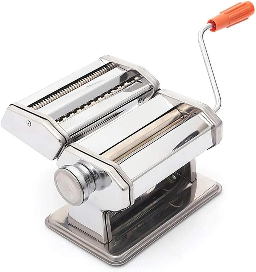 Handmatige Pasta Maker 2-in-1 Snijwalsen voor Spaghetti Tagliatelle en Lasagne 8 Niveaus Pasta Dikte Aanpasbaar Multifunctioneel: Kneedt en Snijdt (20 * 18 5 * 13 5 cm (model uit één stuk))
