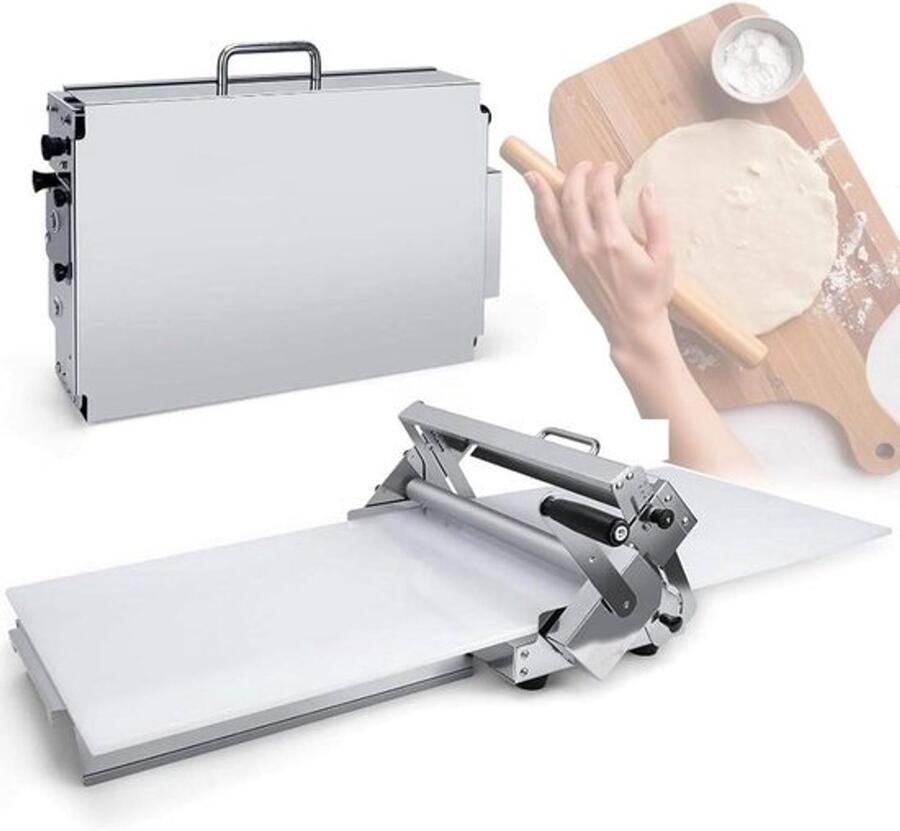 Handmatige pastamachine Deegroller Gebak maken Inklapbaar ontwerp Tot 55 diktes Zilver
