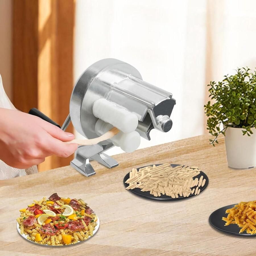 Handmatige Pastamachine Deegroller Pastamaker Thuis Pasta Maken Vastzetbare Klem Tot 5 cm dikte Zilver