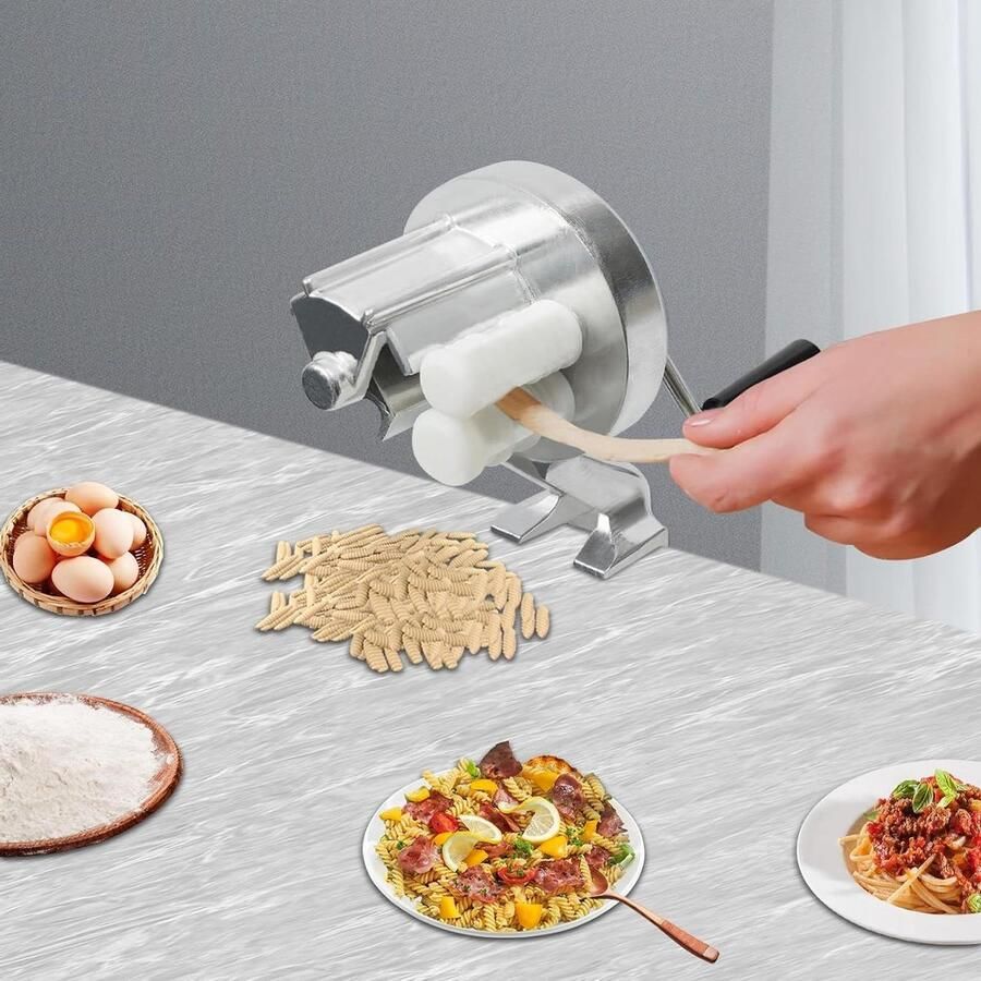 Handmatige Pastamachine Pastamaker Conchiglie Thuis Pasta Maken Aluminiumlegering Tot 5cm dikte Zilver