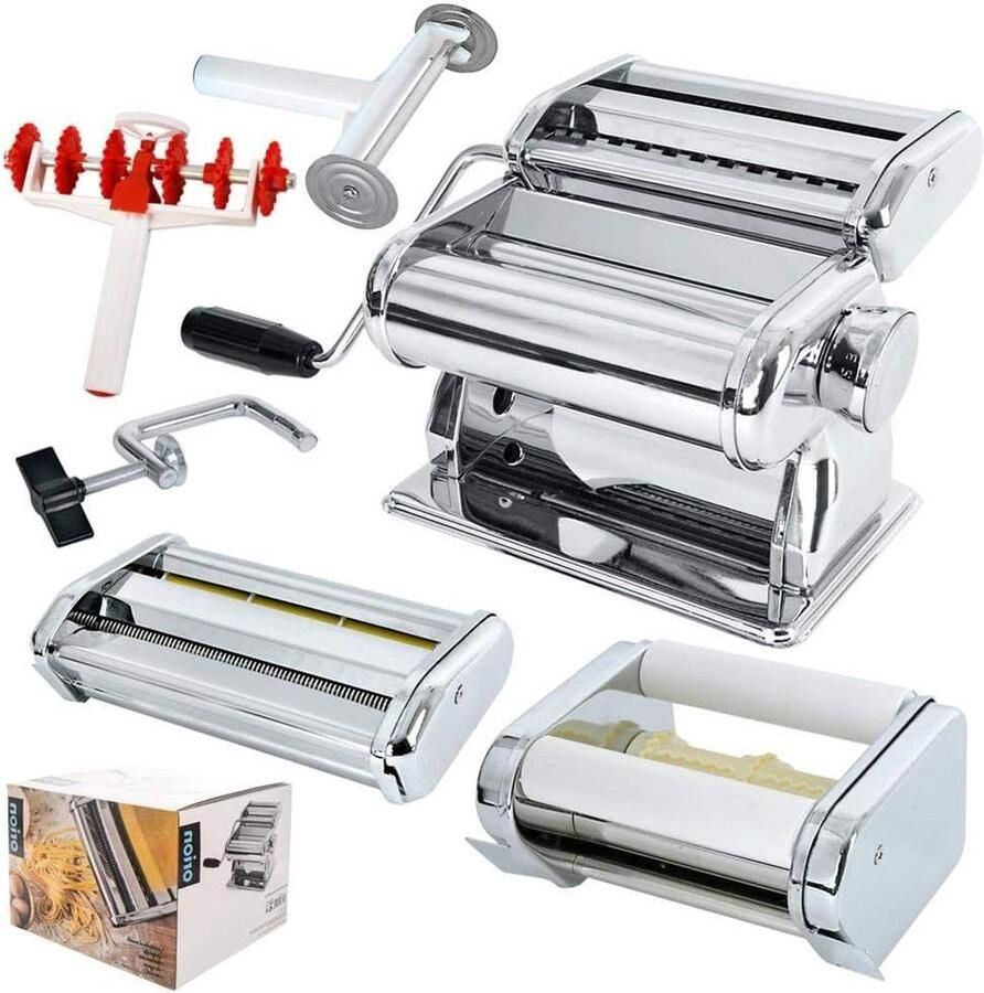 Handmatige Pastamachine Pastamaker Ravioli Maker Zelf Pasta Maken 9 Deegdiktes Instelbaar Inclusief Ravioli Maker Roestvrij Staal