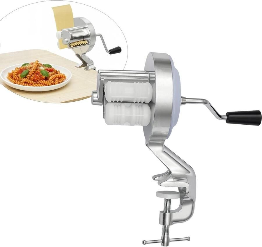 Handmatige pastamachine Pastamaker Zelfgemaakte pasta Robuuste aluminiumlegering Tot 5 cm Zilver