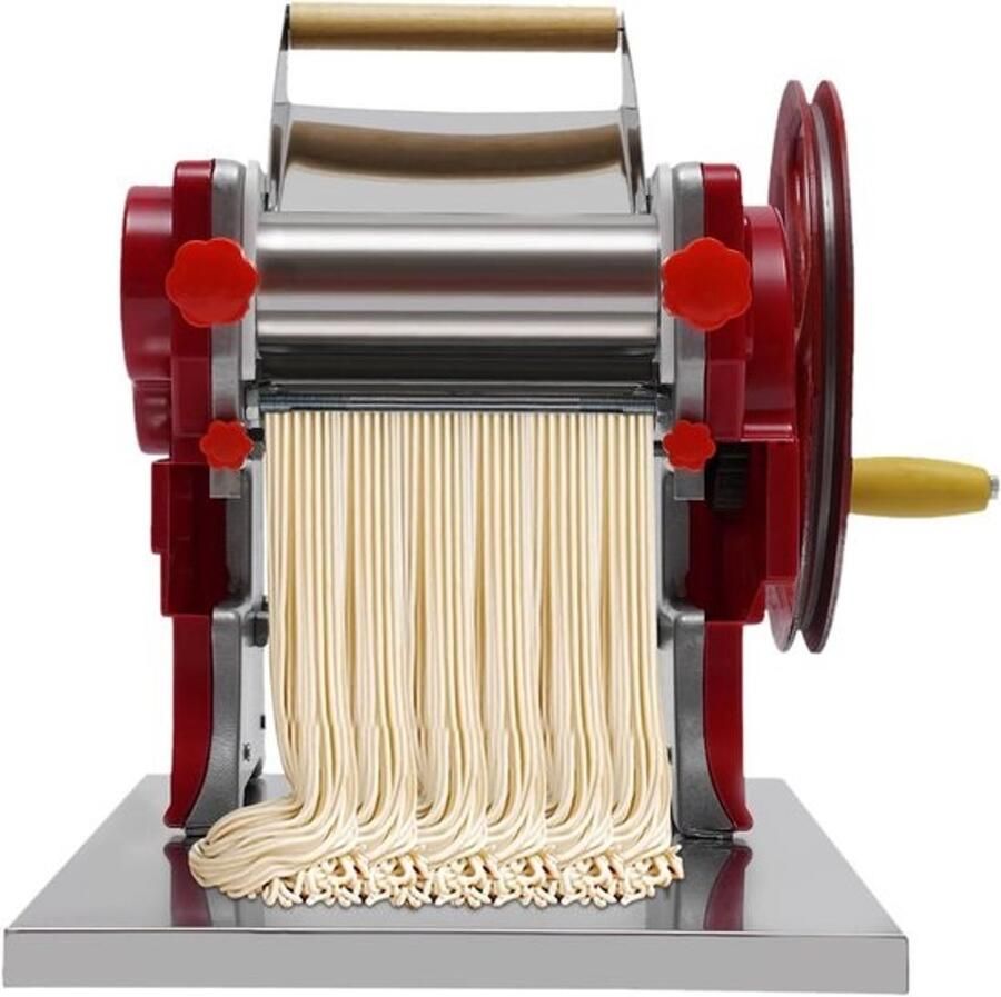 Handmatige pastamachine Pastaroller en deegmaker Verse pasta bereiden Verstelbare dikte 38 x 28 x 26 cm Rood