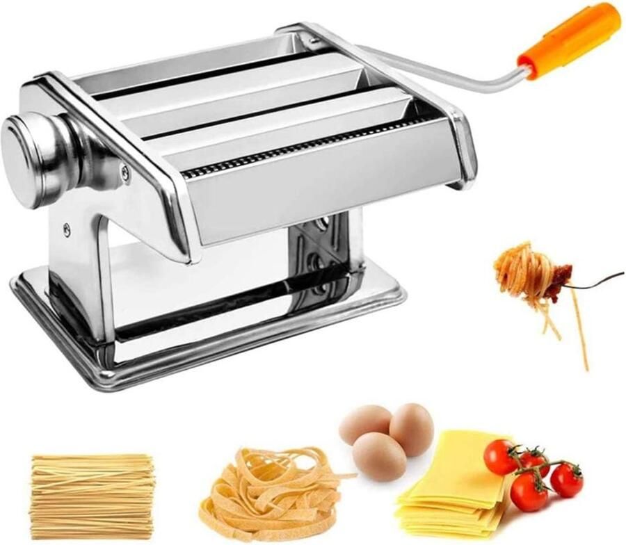 Pastamachine roestvrij staal vers handmatig pastamachine met klem voor spaghetti lasagne beste