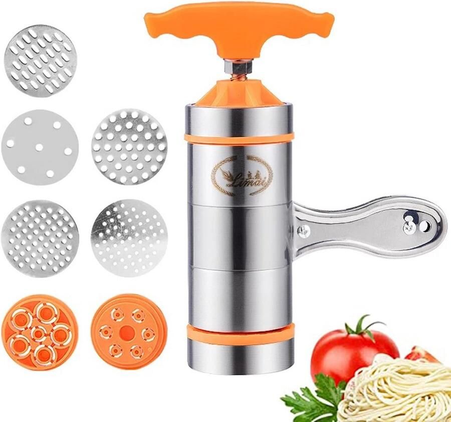 Handmatige Pastamachine RVS met 7 Vormen voor Verse Pasta Lasagne en Noedels