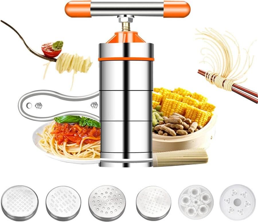 Handmatige pastamachine van roestvrij staal pastamachine voor spaghetti fettuccine lasagne