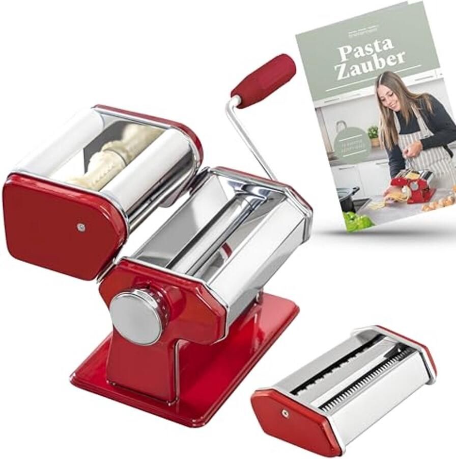 Handmatige pastamachine voor verse pasta incl. receptenboekje voor spaghetti ravioli en lasagne