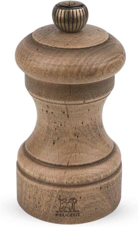Handmatige Pepermolen van Beukenhout Verstelbare Grinder in Antieke Stijl 10 cm