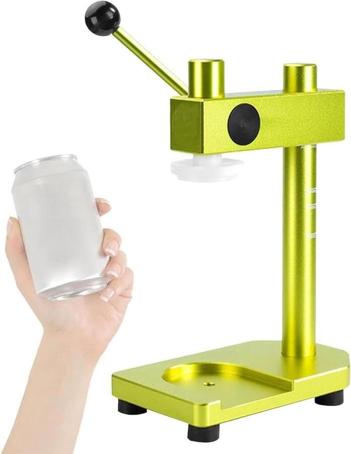 Handmatige Potsluitmachine Flessen Drukker Voedsel Bewaren Verstelbare Hoogte 51 mm kop Groen