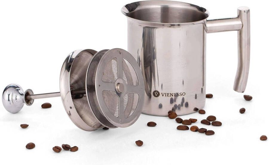 Handmatige roestvrijstalen melkopschuimer voor romig melkschuim ideaal voor koffiespecialiteiten