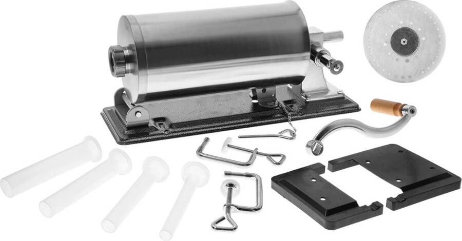 Handmatige Roestvrijstalen Worstvuller 5 kg Horizontale Worstmachine voor Zelfgemaakte Worsten Perfect voor Cevapcici en Cannelloni