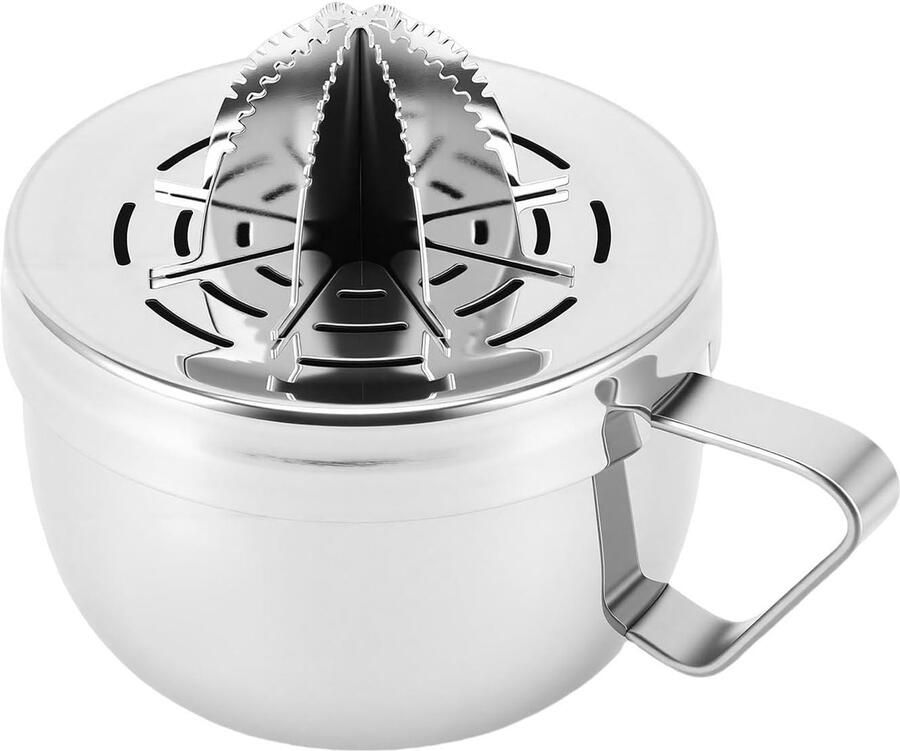 Handmatige Sapcentrifuge Citruspers Keuken Vers Sap Maken Vaatwasserbestendig Roestvrij Staal 14x14x12.5 cm Zilver