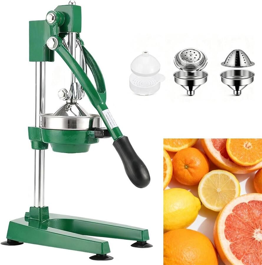 Handmatige Sapcentrifuge Fruitpers Verse sappen maken Duurzame zuignapbasis 49 cm hoog Groen