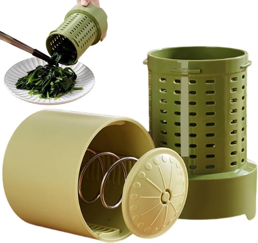 Handmatige Sapcentrifuge Keuken Pers Vulling Bereiden Efficiënte Vochtverwijdering 16 x 12 x 16 cm Groen