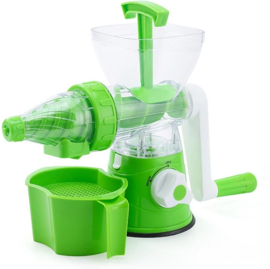 Handmatige sapcentrifuge Keukengereedschap Fruit- en groentesapcentrifuge Met filter Groen Montage vereist