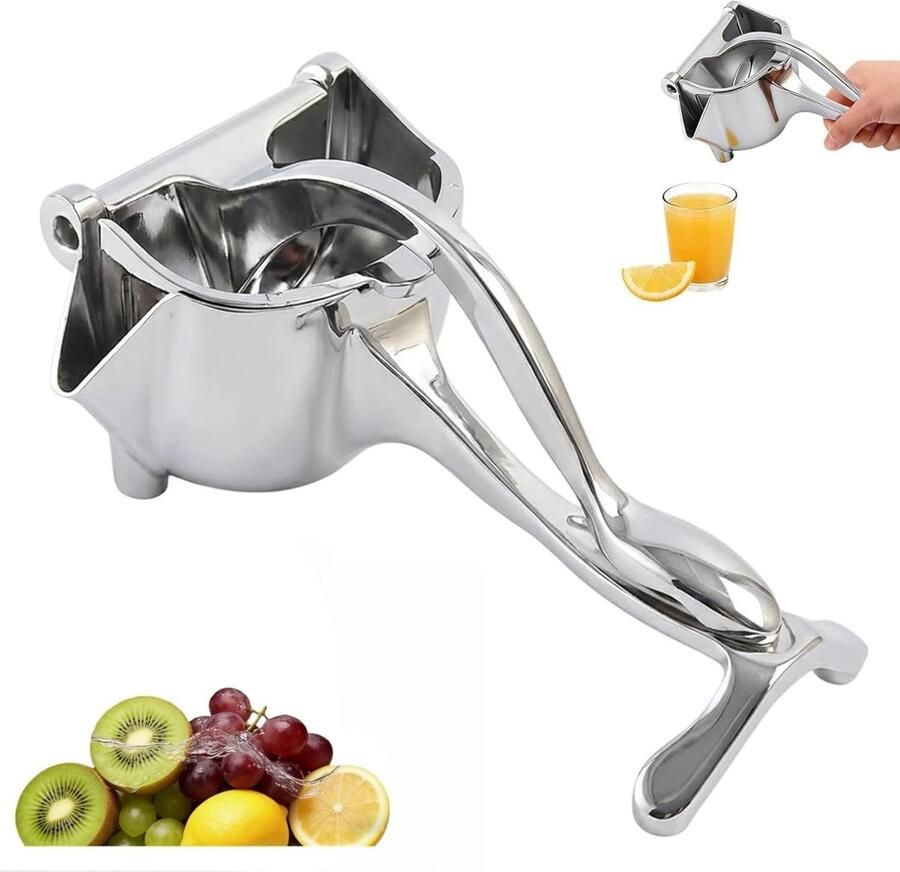 Handmatige Sapcentrifuge Keukenpers Fruit Vers Sap Maken Roestvrij Staal 217 x 128 cm Zilver