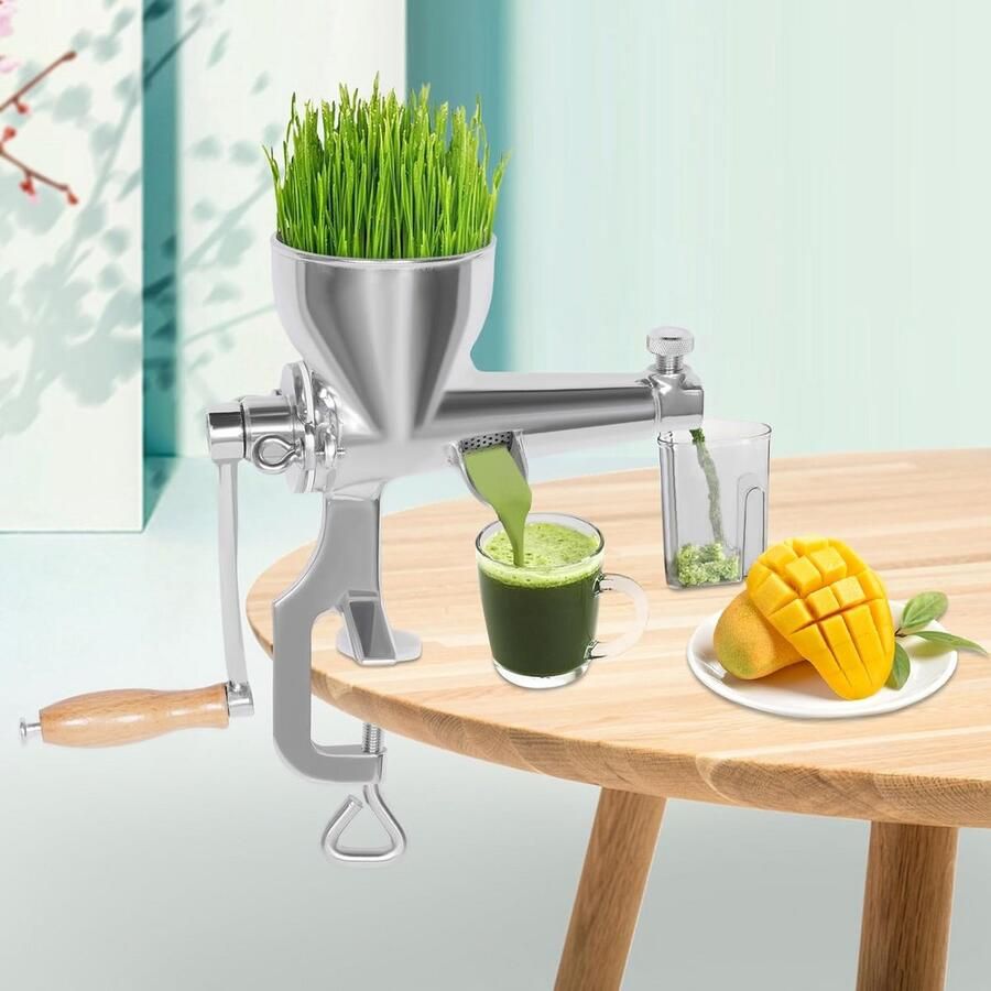 Handmatige Sapcentrifuge Roestvrij Staal voor Tarwegras en Groenten