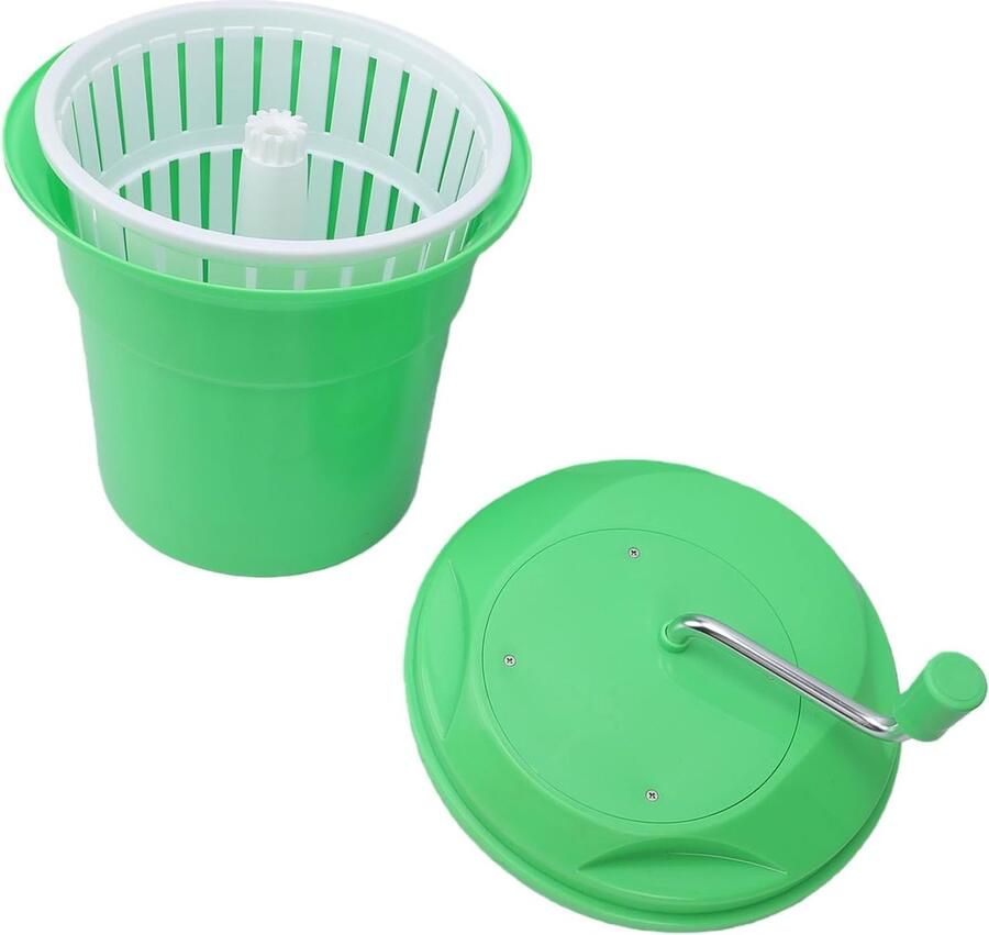 Handmatige Slacentrifuge Salade Droger Verse Salades Maken Ingebouwd Rem Systeem 12 Liter Capaciteit Groen