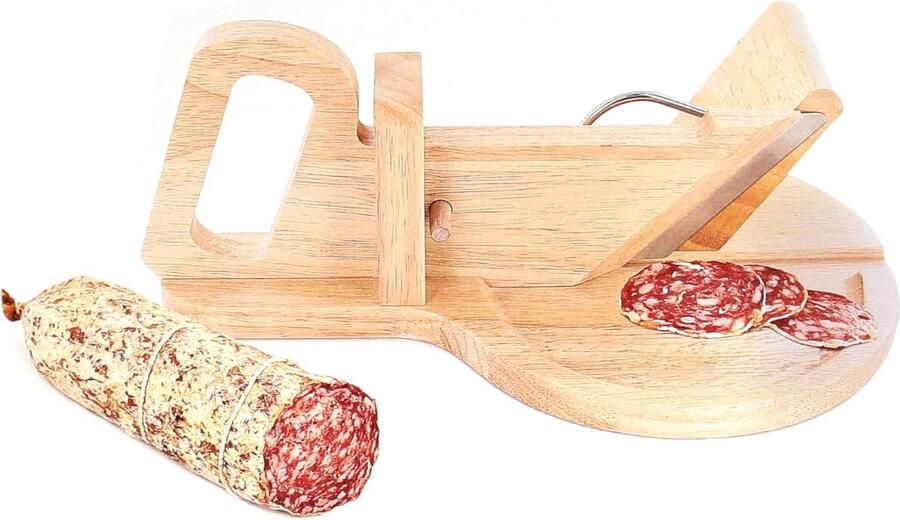 Handmatige Slicer voor Vleeswaren en Worst Ronde Guillotine met Hout en Roestvrij Staal