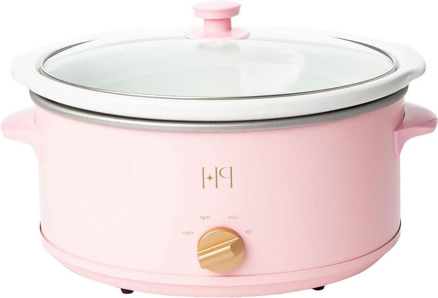 Handmatige Slowcooker Kookpan Grote maaltijden bereiden Natuurlijke anti-aanbaklaag 6 liter Roze