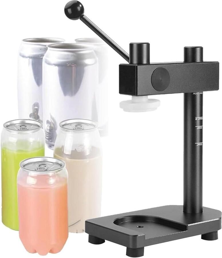 Handmatige sluitmachine Blik sluitgereedschap Flessen verzegelen In hoogte verstelbaar 250-700 ml Zwart