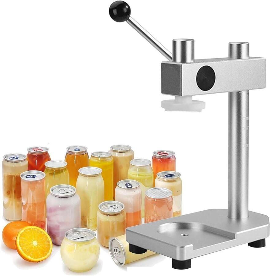 Handmatige Sluitmachine Flesverzegelaar Bliksealer Voedsel Inmaken In Hoogte Verstelbaar 250-700 ml Zilver