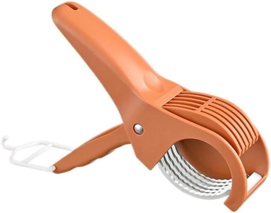 Handmatige snijmachine Fruit snijder Gelijkmatig snijden Roestvrijstalen messen 17.5 cm Oranje