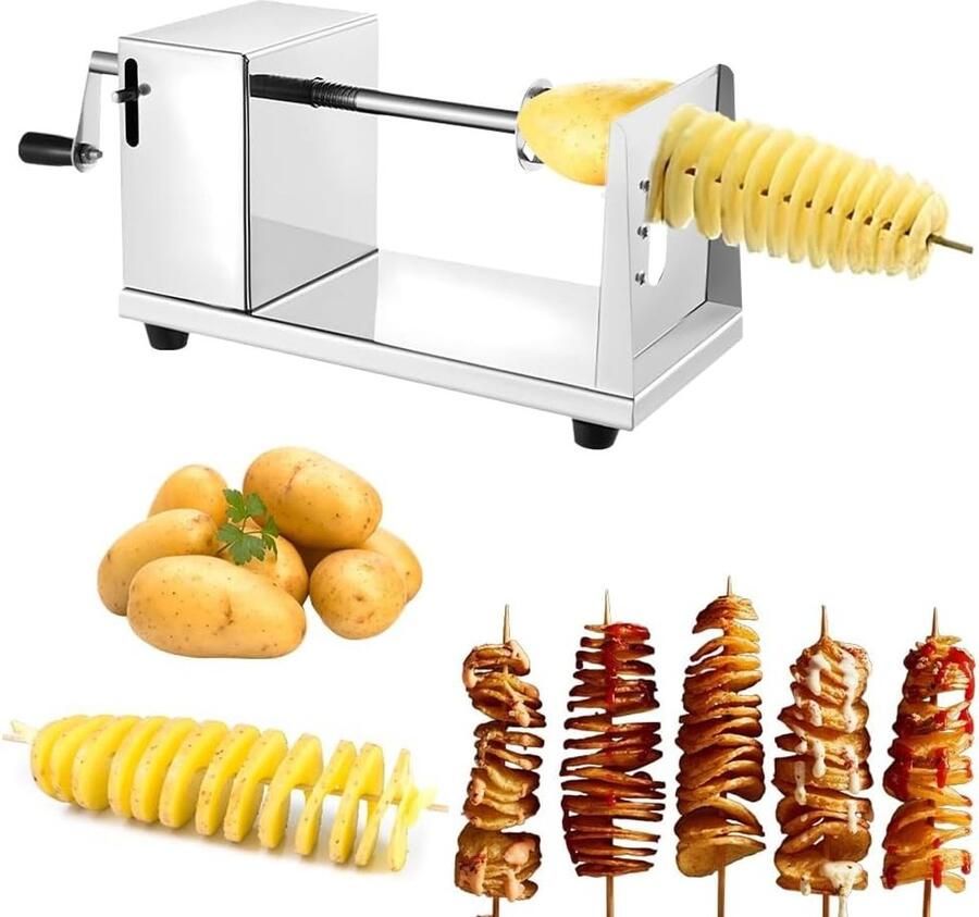 Handmatige Spiral Cutter voor Aardappelen en Groenten Ideaal voor Tornado Chips Fruitsnijder met Antislip Handvat en Snelle Snijmachine voor Wortelen en Groenten