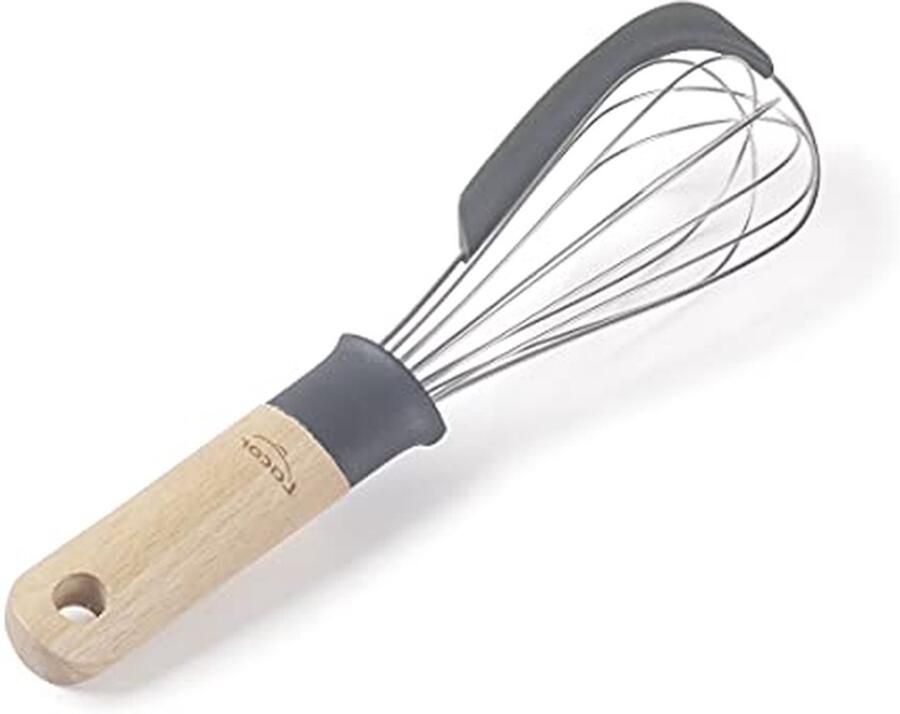 Handmatige staafmixer Keuken garde Koken en bakken 2-in-1 functie 27 cm Grijs en hout