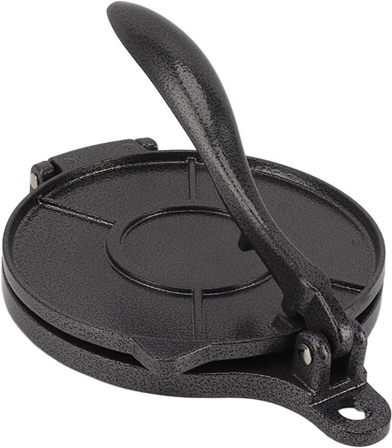 Handmatige Tortilla Maker van Aluminiumlegering voor het Maken van Pizza Pannenkoeken en Tortilla's (20 cm Zwart)