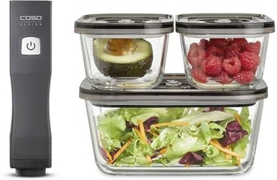 Handmatige Vacume Self Sealer Set met Glazen Containers en Zakjes Draadloos en Oplaadbaar Tot 150 Minuten Werktijd