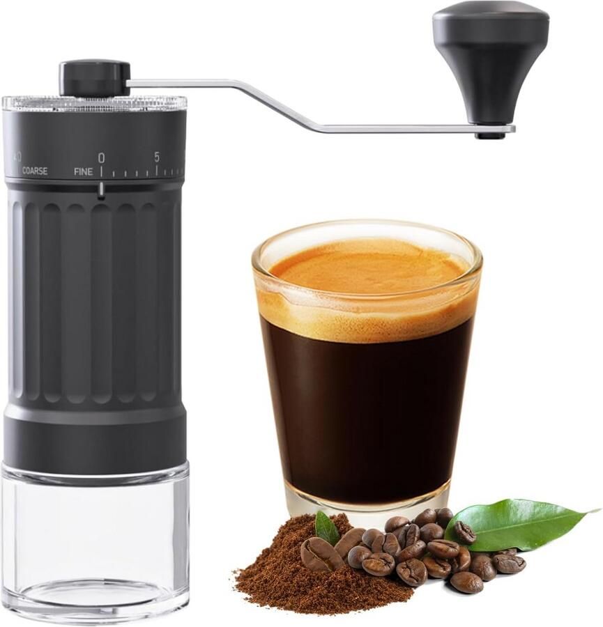 Handmatige Verstelbare Koffiemolen met Keramische Grinder 40 Maalgraden Geschikt voor French Press Moka Potten & Aeroress Draagbaar & Externe
