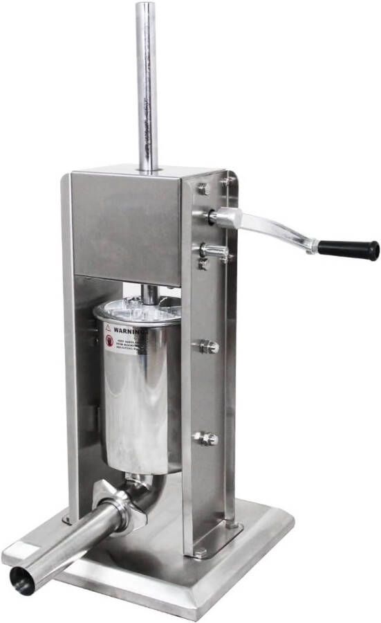Handmatige Verticale Worstenvuller 5 Liter Capaciteit Duurzaam Roestvrij Staal 2 Snelheden 5 Maat Vulmond Hulpstukken Voor Thuis en Commercieel Gebruik