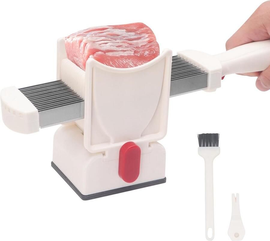 Handmatige Vlees Snijmachine RVS 2 & 4mm Dikte 17-in-1 Messenset