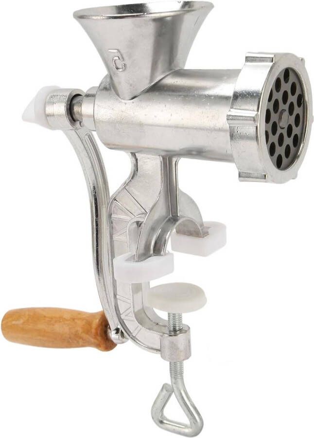 Handmatige Vleesmolen Aluminiumlegering Huishoudelijke Handvleesslijpmachine met Houten Handvat Voor Thuisgebruik Rundergehakt Worst Moeiteloos Keukenbenodigdheden