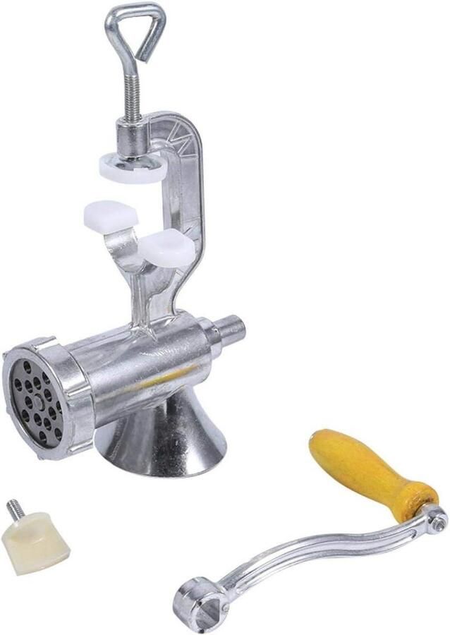 Handmatige Vleesmolen Keukenmolen Tafelmolen Vlees Malen Aluminium Legering Verstelbare Houder Zilver