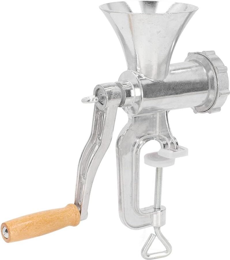 Handmatige Vleesmolen Keukenmolen Worstmaker Vlees Malen Aluminiumlegering Constructie Max 5cm Klem Zilverkleurig