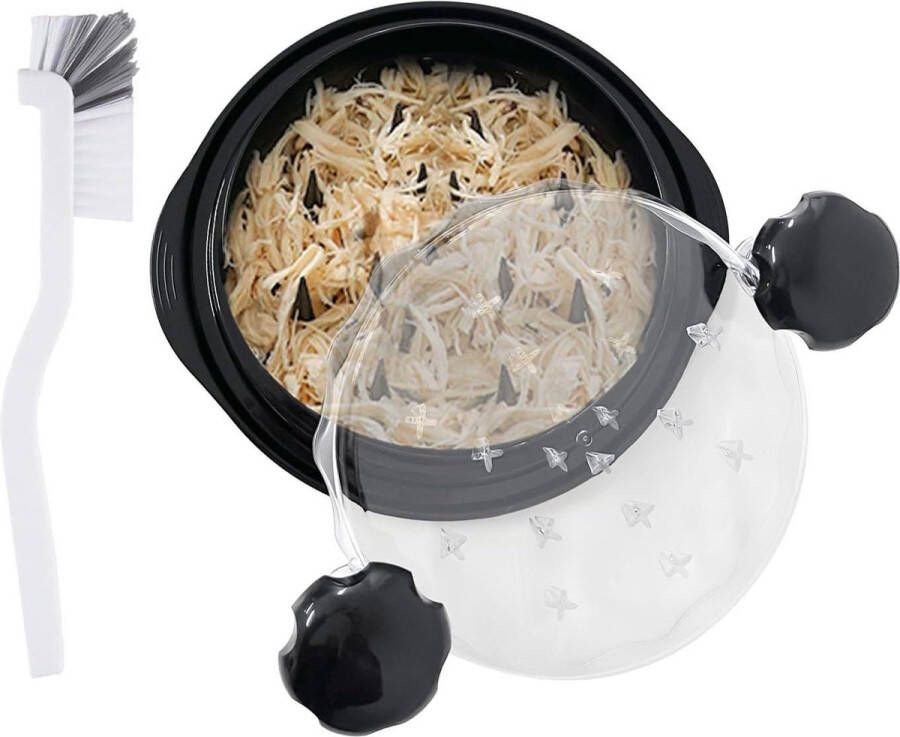 Handmatige vleesmolen rechthoekige reinigingsborstel vleessnijgereedschap kippenversnipperaar zwart - Foto 1